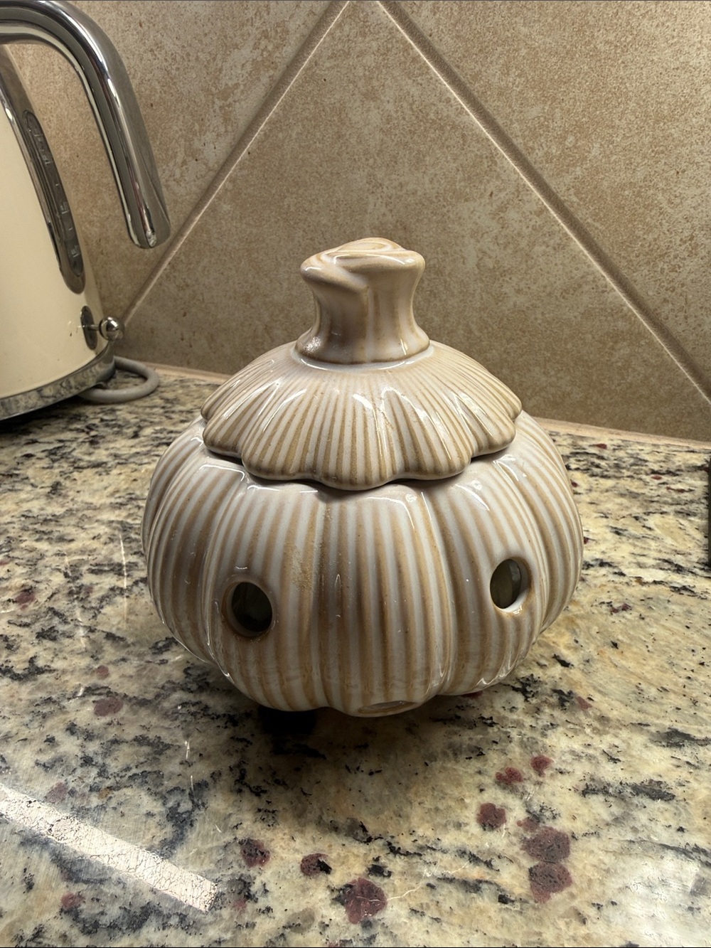 Ceramic Garlic Keeper with Lid and Holes Garlic Saver - Picture 4 of 4
